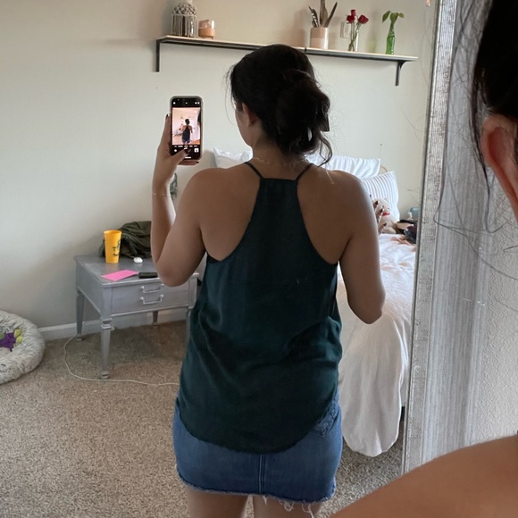 Green sparkle sheer tank top - Picture 3 of 7